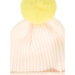 Iridescent Pink Beanie met Pompom