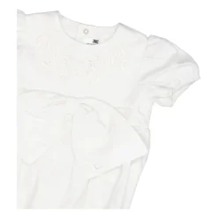 Ivoor Bloemen Geborduurde Ballonmouw Top