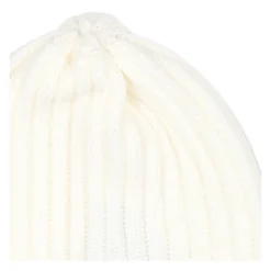 Ivoor Geribbelde Newborn Beanie Hoed