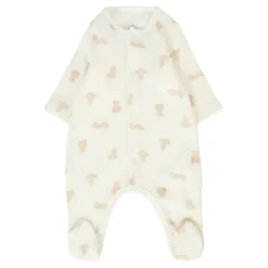 Ivoor Katoenen Jumpsuit met Bruine Beren