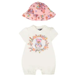 Ivoor Romper met Teddybeerprint