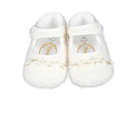 Ivory Bouclé Tweed Ballet Flats