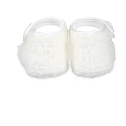 Ivory Bouclé Tweed Ballet Flats