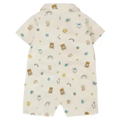 Ivory Teddy Bear Jacquard Romper