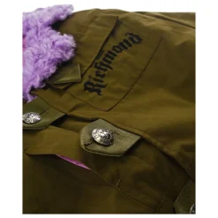 Jas met knopen en gekleurde bontkraag