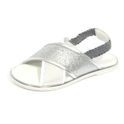 Junior Wit/Zilveren Sandalen Gekruiste Bandjes