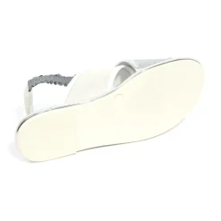 Junior Wit/Zilveren Sandalen Gekruiste Bandjes