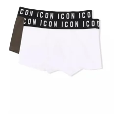 Katoenen Boxershorts 2-Pack Jongens Wit Khaki