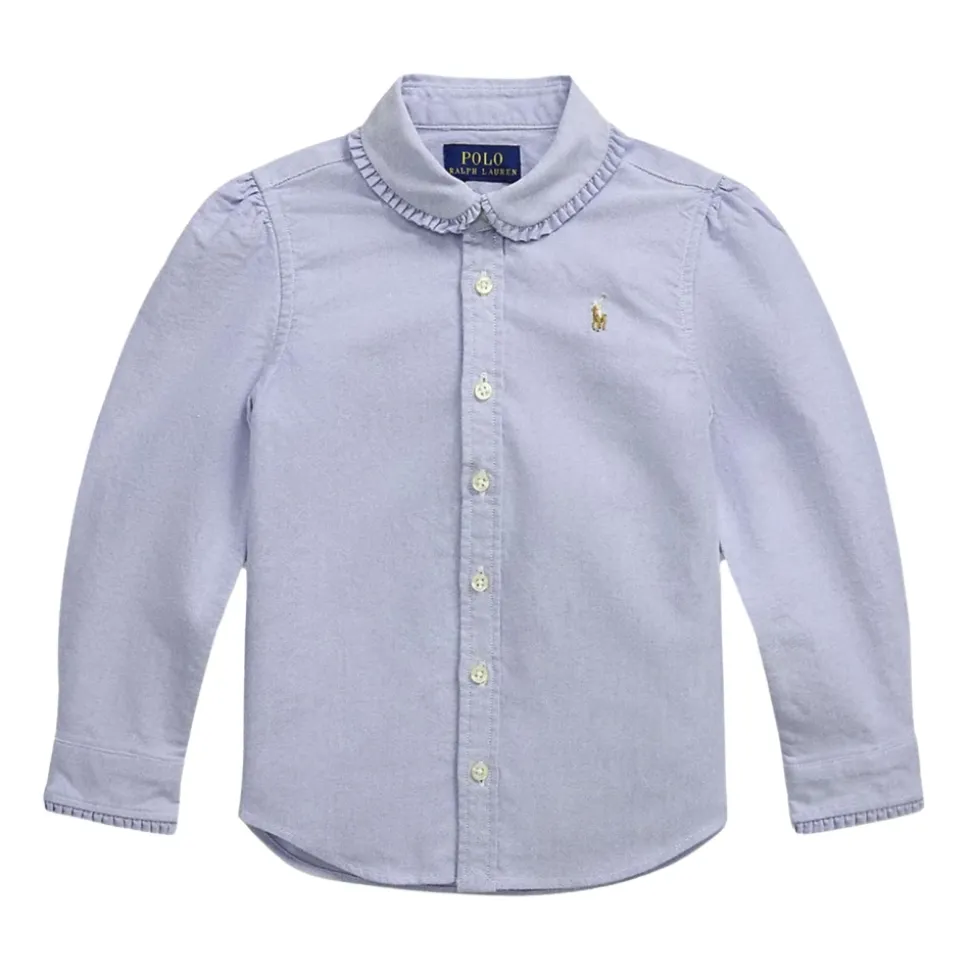 Katoenen Club Kraag Shirt Ruche Afwerking