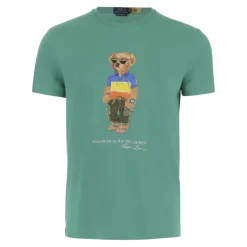 Katoenen Polo Bear Print T-shirt Licht Groen