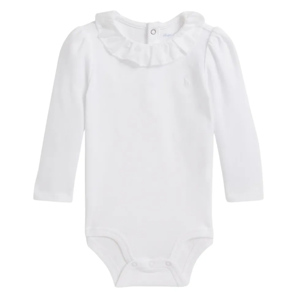 Katoenen romper met ruches en logo