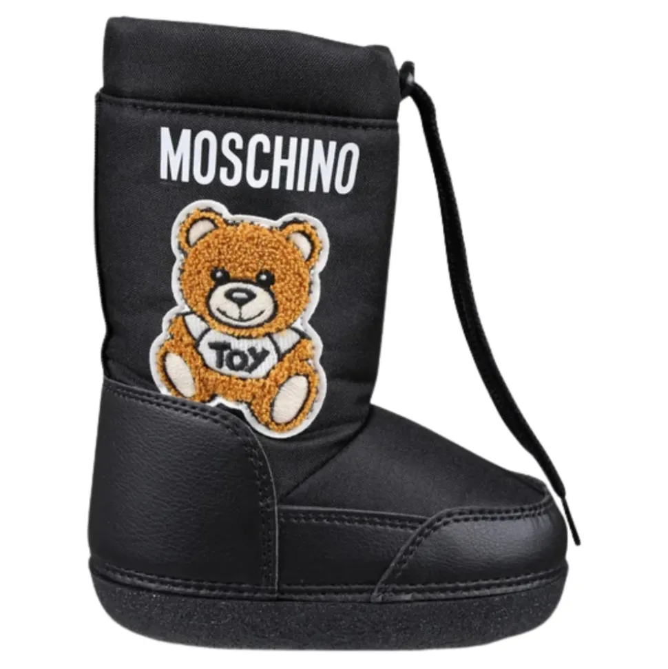Kids Zwarte Snowboots Teddy Design