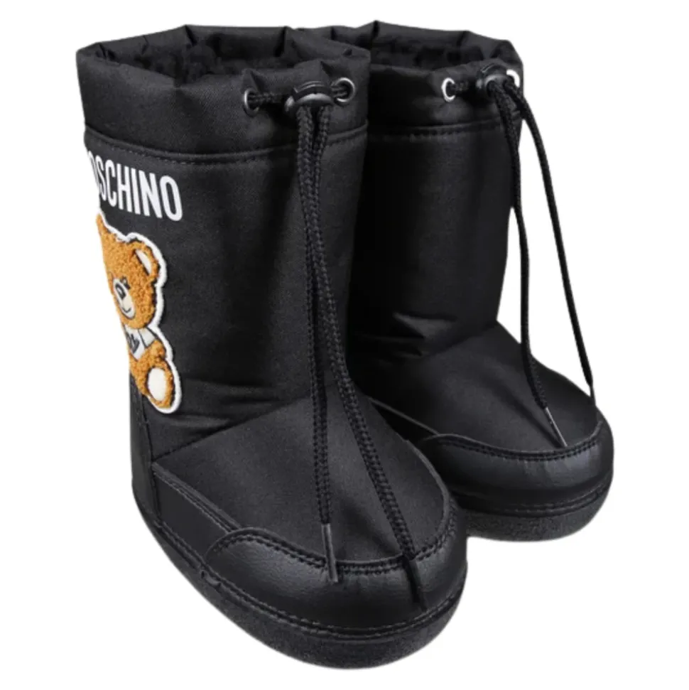 Kids Zwarte Snowboots Teddy Design