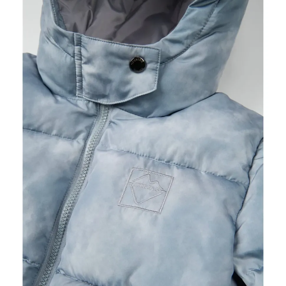 KINDEREN - Antracietgrijze Horizontaal Gewatteerde Jas met Capuchon