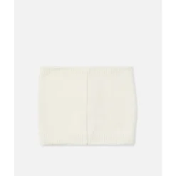 KINDEREN - Vanille wollen hoofdband met ijsberglogo op gele tag