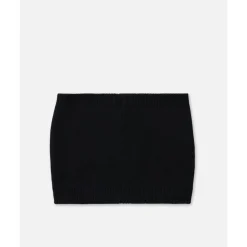 KINDEREN - Zwart wollen hoofdband met logo op een gele tag