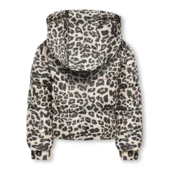 Kinderen Bedrukte Puff Jas Zilver Mink/Leo