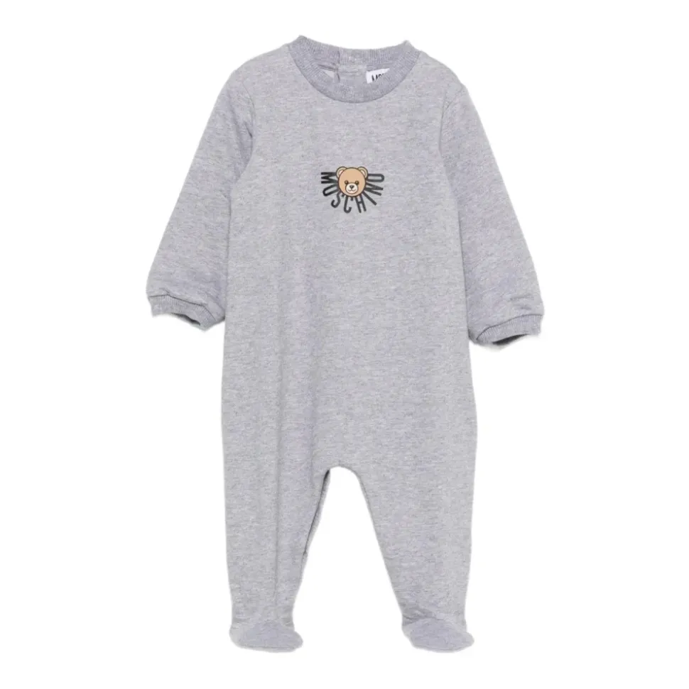 Kinderen Grijze Jurk met Teddybeerprint