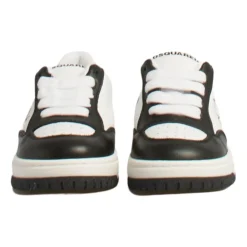 Kinderen Leren Sneakers Wit/Zwart Bladprint