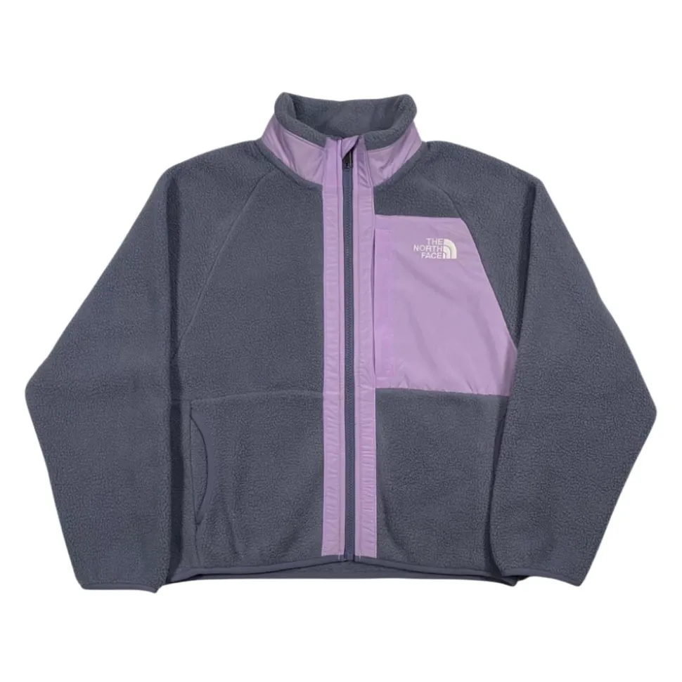 Kinderen Lila Sherpa Jas met Nylon Inzetstukken