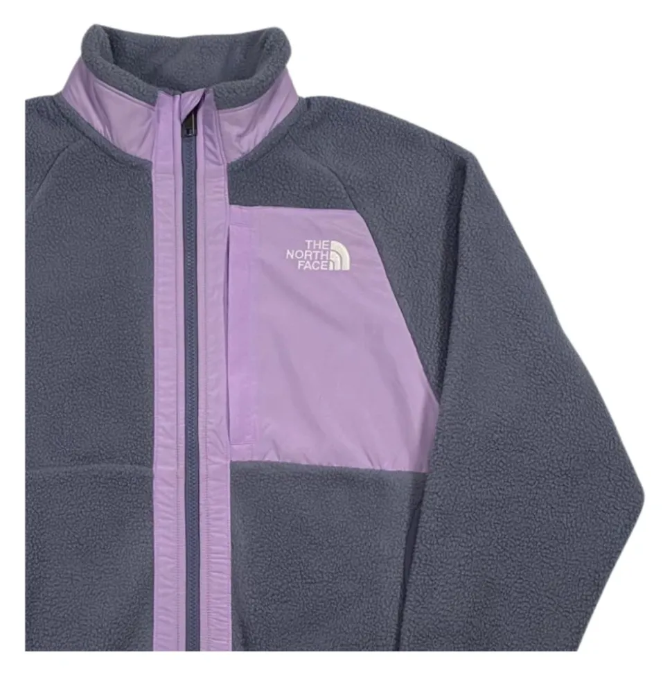 Kinderen Lila Sherpa Jas met Nylon Inzetstukken