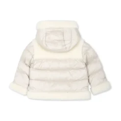 Kinderen Witte Jas met Faux-Shearling Trim