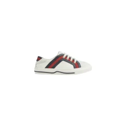 Kinderen Witte Sneakers Leer Stof Rubber