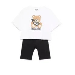 Kinderen Wit/Zwart Top en Shorts Set