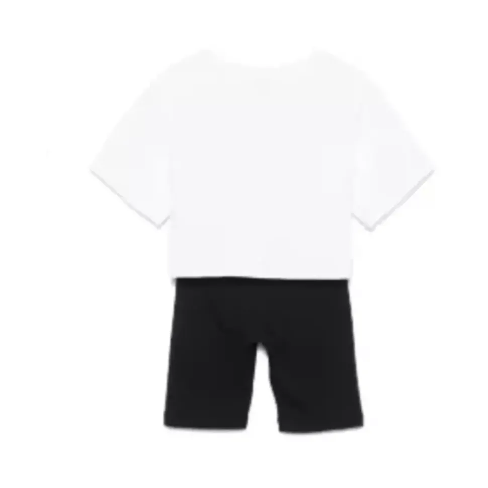 Kinderen Wit/Zwart Top en Shorts Set