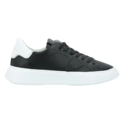 Kinderen Zwarte Leren Sneakers Low-Top
