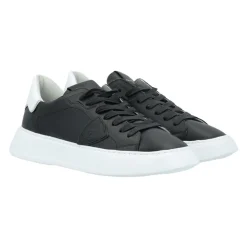 Kinderen Zwarte Leren Sneakers Low-Top
