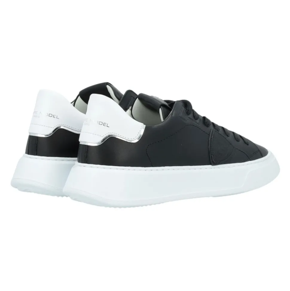 Kinderen Zwarte Leren Sneakers Low-Top