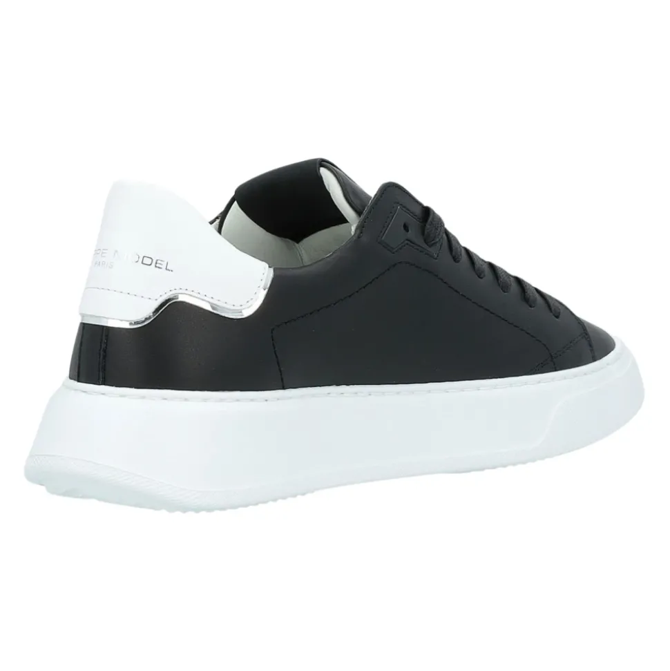 Kinderen Zwarte Leren Sneakers Low-Top