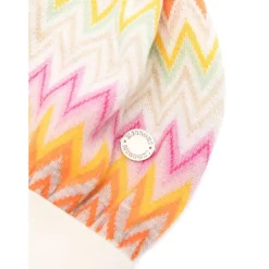 Kleurrijke Zigzag Beanie met Pompom