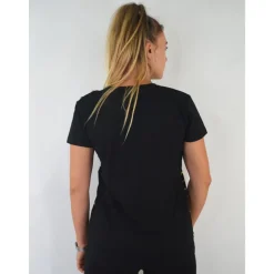 Korte mouw biologisch katoenen T-shirt met gouden applicaties