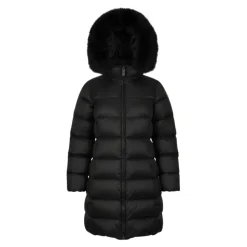 Lange Donzen Jas met Imitatiebont Kraag