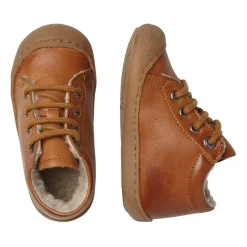 Leather first step shoes with wool lining COCOON