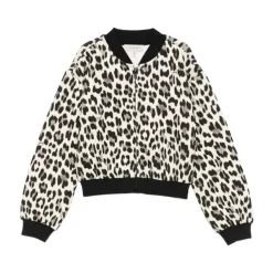 Leopard Zip-Up Sweaters in Multikleur