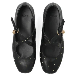 Leren ballerina's met applicaties