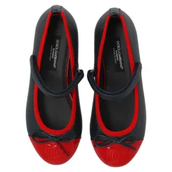 Leren ballerina's met logo