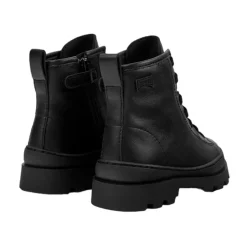 Leren laarzen met rubberen zool