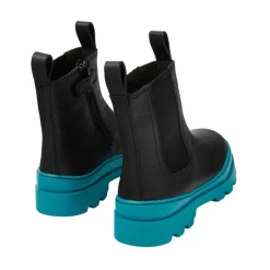 Leren laarzen met rubberen zool