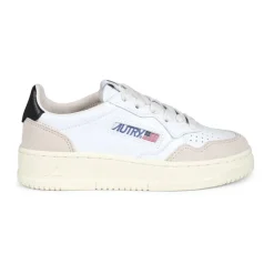 Leren Sneakers met Geborduurd Label