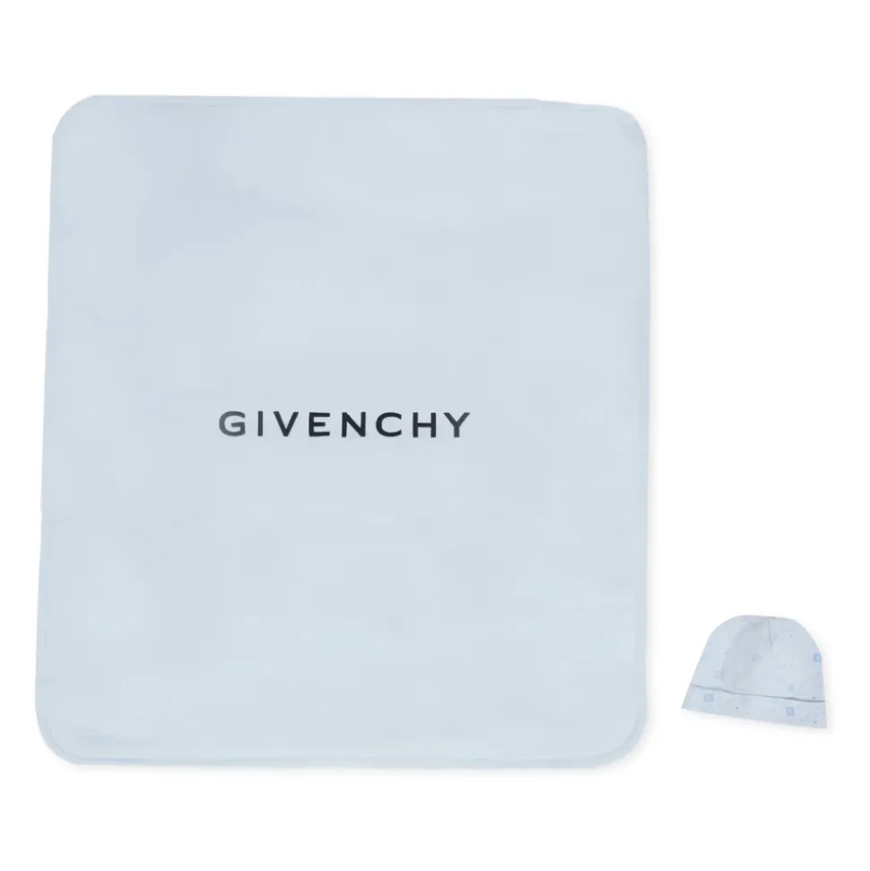 Lichtblauwe accessoireset deken muts