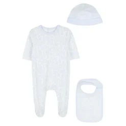 Lichtblauwe Babypak Bib Muts Set