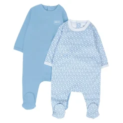 Lichtblauwe Katoenen Babygrow Set