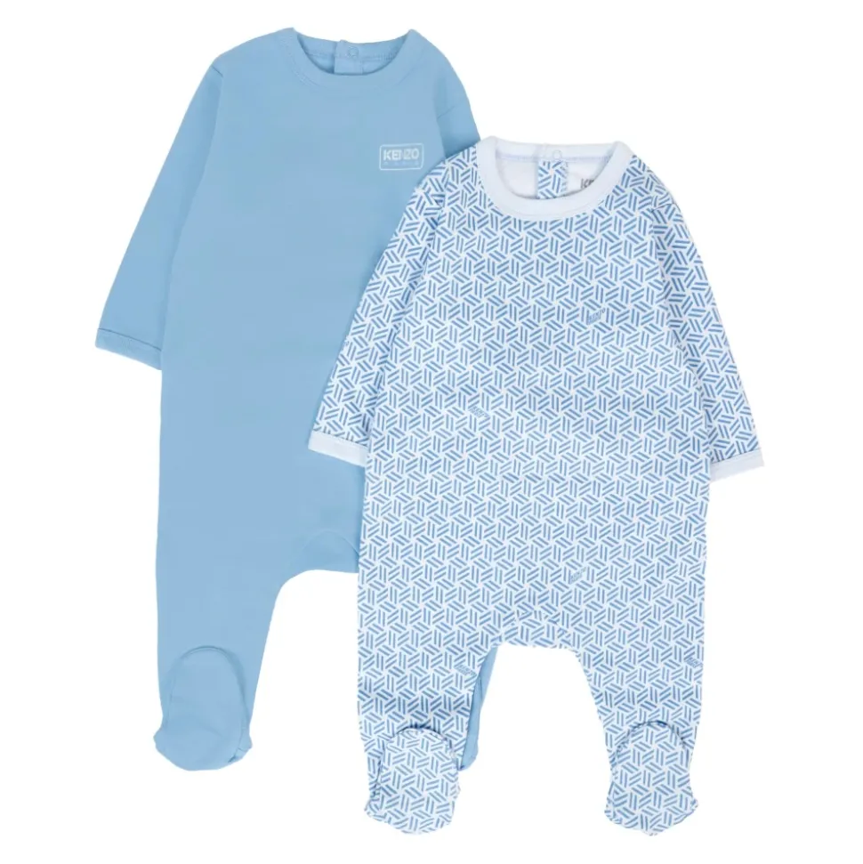Lichtblauwe Katoenen Babygrow Set