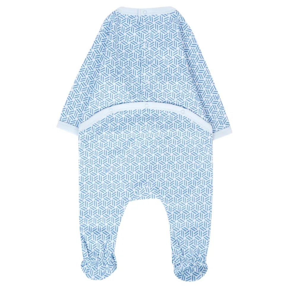 Lichtblauwe Katoenen Babygrow Set
