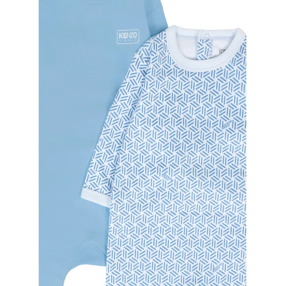 Lichtblauwe Katoenen Babygrow Set