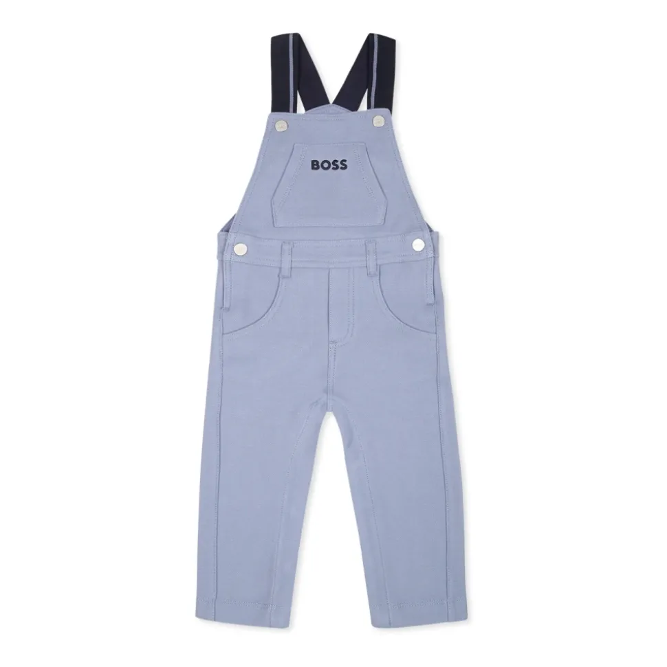 Lichtblauwe Katoenen Piqué Overalls